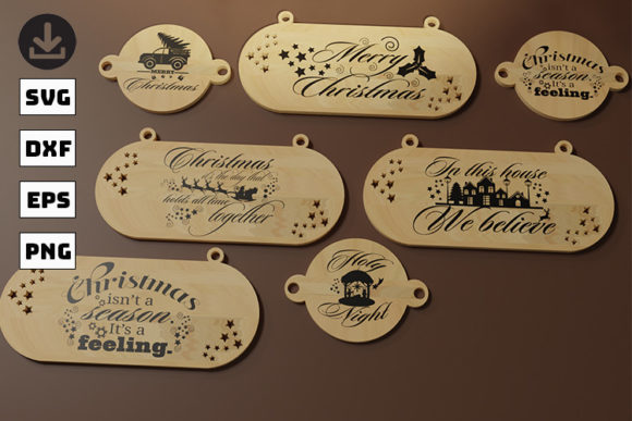 7 Christmas Door Signs, Porch Signs: Perfect for Handmade Holiday Graphics
