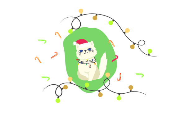 Cat Christmas Theme Illustration: A Festive Graphics Gem