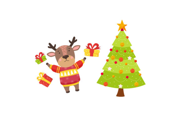 Christmas Animals Concept Celebration: Charming Graphics for Your Blog