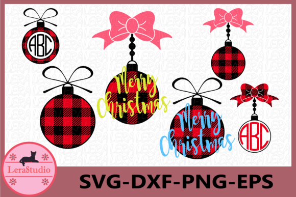 Christmas Ball Buffalo Plaid: Festive Graphics for Local Brands