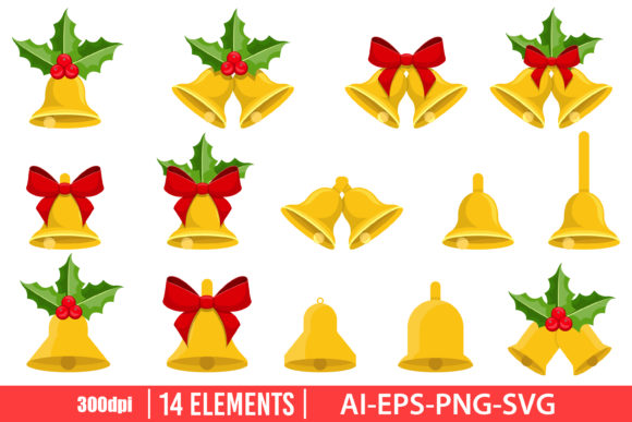 Christmas Bells Clipart: A Versatile Graphics Asset