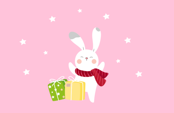 Christmas Cute Rabbit Illustration: A Festive Graphics Gem