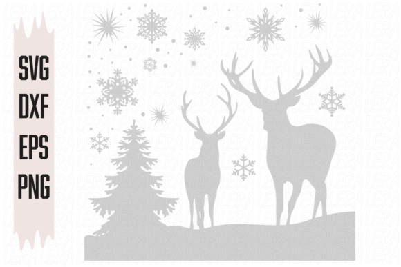 Christmas, Deer: A Festive Graphic for Local Business Branding