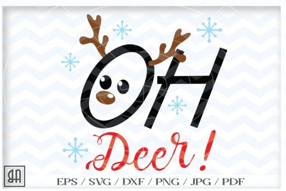 Christmas Deer SVG - Oh Deer Xmass Svg: A Festive Graphic Design