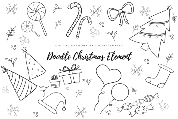 Christmas Element Hand Drawn: A Versatile Graphics and Illustrations Asset