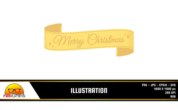 Christmas Label with Ribbon: A Festive Graphic for Your Content