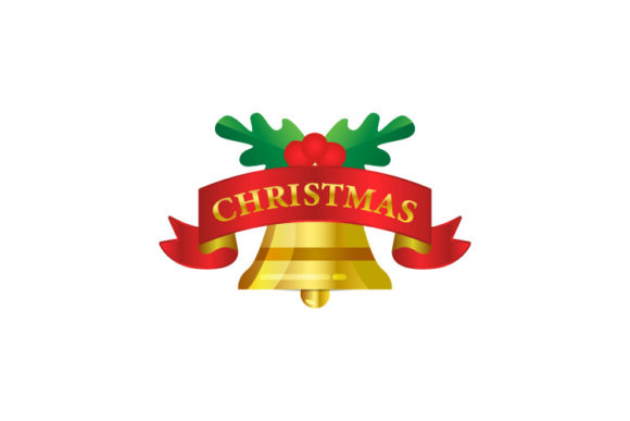 Christmas Ribbon and Gold Bell: A Versatile Graphics Illustration