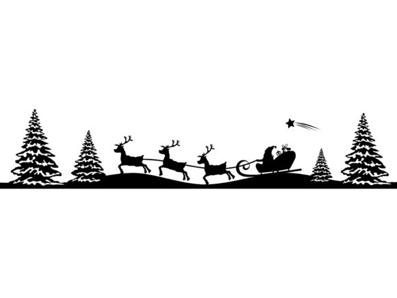 Christmas Silhouette Sleigh Tree: A Versatile Graphics Asset