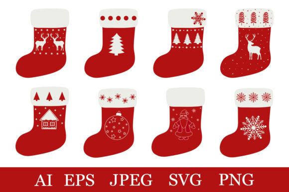 Christmas Stocking Bundle. Stocking SVG: A Versatile Graphics Collection