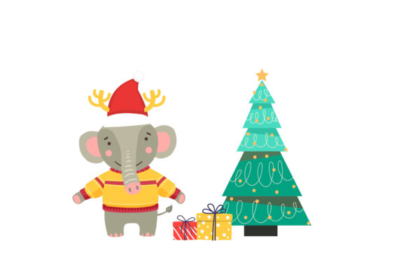 Cute Elephant Animals Christmas Design: A Graphics and Illustrations Review