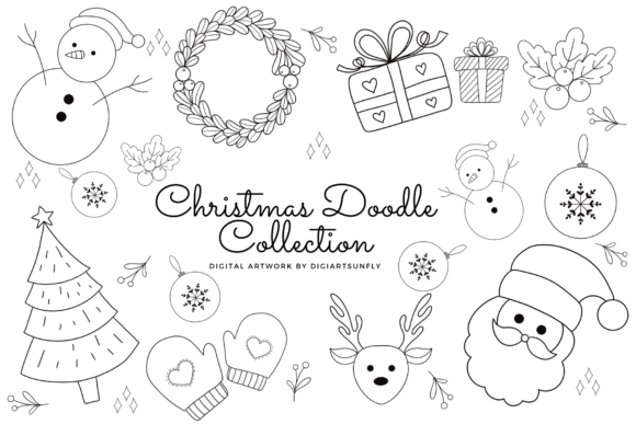 Doodle Christmas Clipart: Perfect for Festive Branding