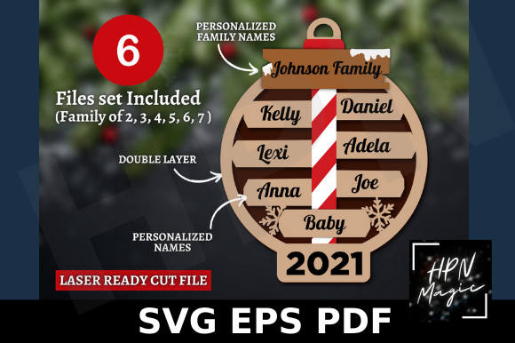 Family Christmas Post Ornament: Festive Graphics for Local Brands