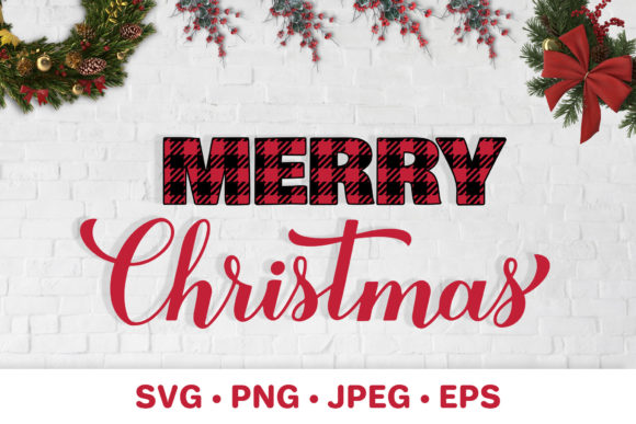 Merry Christmas. Buffalo Plaid: A Versatile Graphic for Holiday Branding