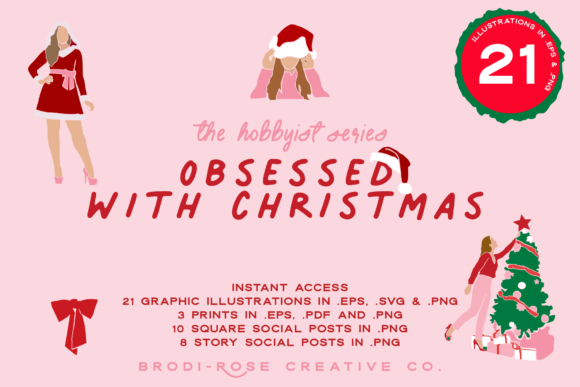 Obsessed with Christmas Graphics: Perfect for Festive Branding